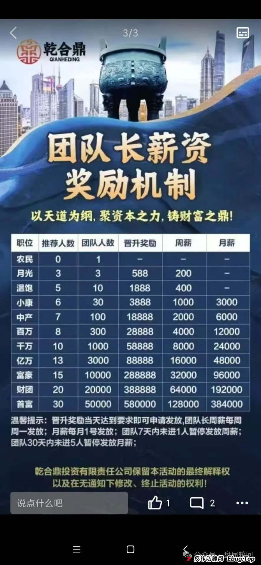 兴红资管（乾合鼎）资金盘骗局，即将崩盘跑路，看到的远离！